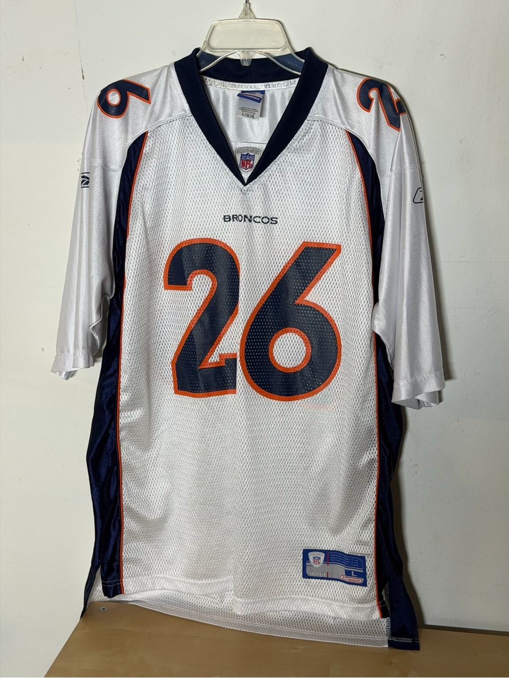 Reebok Denver Broncos Clinton Portis #26 NFL Football Jersey Large White